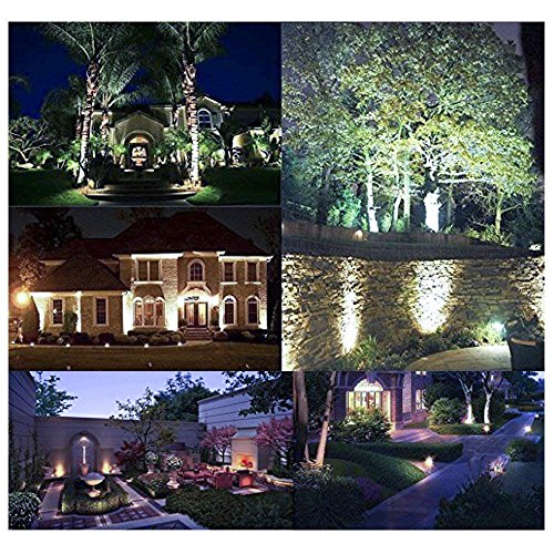 ProGreen Outdoor LED Landscape Lights, 5W LED Decorative Spotlight Lamp Ground Spike, 6000k Cool White LED Wall Lights, Waterproof IP65 LED Garden Lighting (2 Pack)