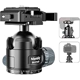 Manbily Low Profile Ball Head, 44mm Tripod Head with Picatinny to Arca-Swiss Adapter and 1/4" Quick Release Plate, CNC Aluminum 360&deg; Head for Hunting Shooting Tripod DSLR Camera, Max Load 44lbs/20kg