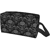 BYBYSCL Women's Goth Skull Cosmetic Bag Large Makeup Pouch Travel Toiletry Accessories Organizer Portable Storage Bag