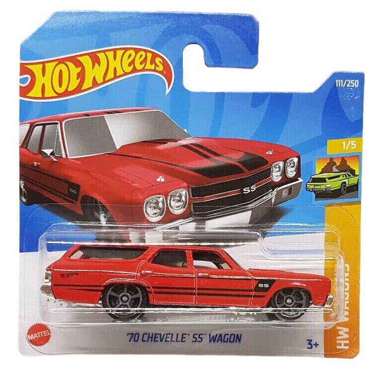 Hot Wheels - '70 Chevelle SS Wagon - HW Wagons 1/5 - HCX23 - Short Card - Red - GM - Mattel 2022