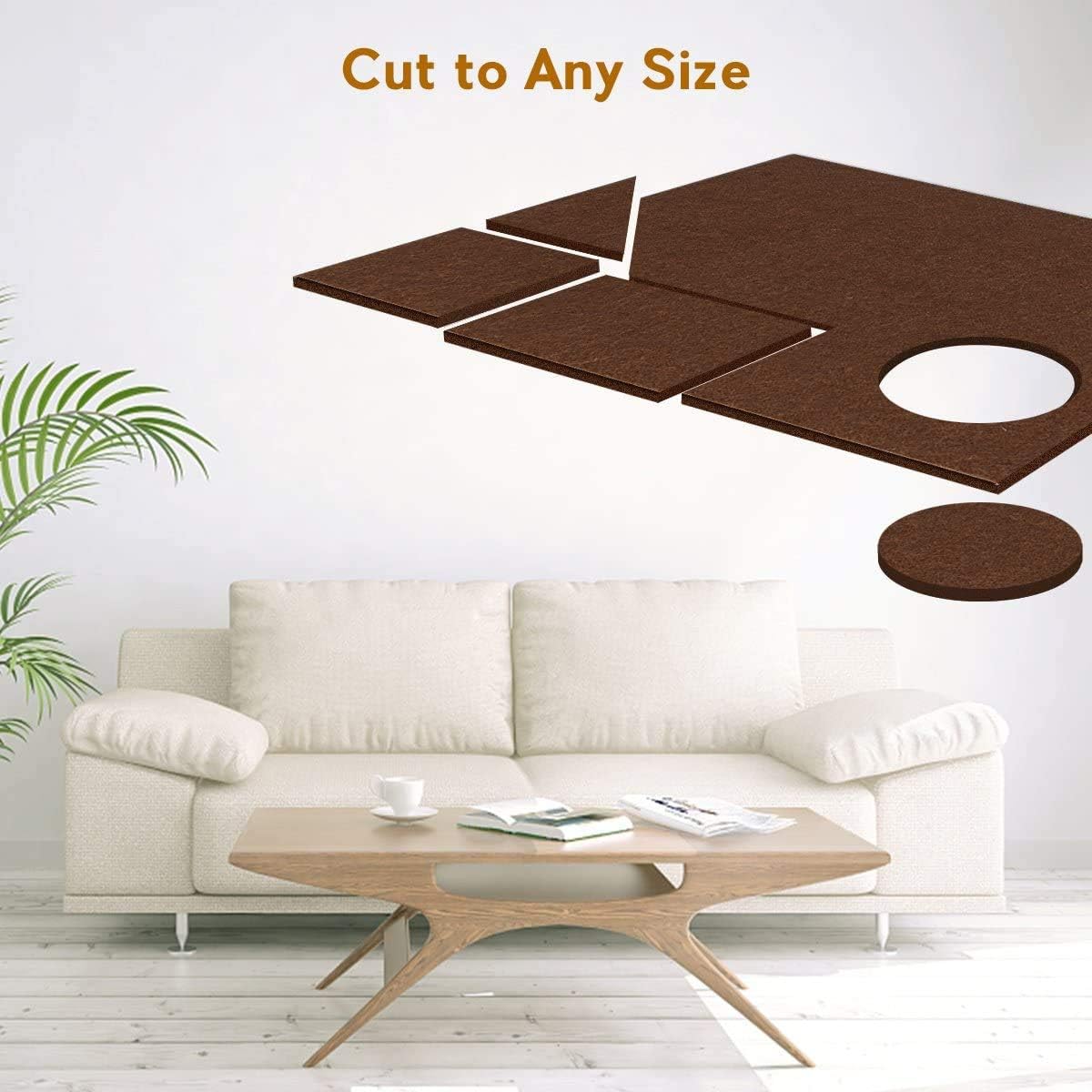 Zitrades Furniture Pads, 10 Pack, 20cm x 15cm x 3mm Thick, Self-Stick Felt Floor Protector Pads for Furniture Hardwood Floors - Image 5