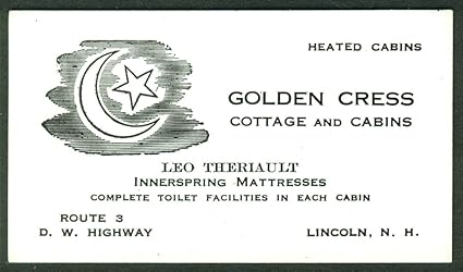 Golden Cress Cottage Cabins Leo Theriault Blotter Lincoln Nh