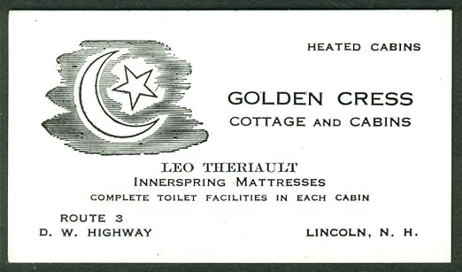 Golden Cress Cottage Cabins Leo Theriault Blotter Lincoln Nh