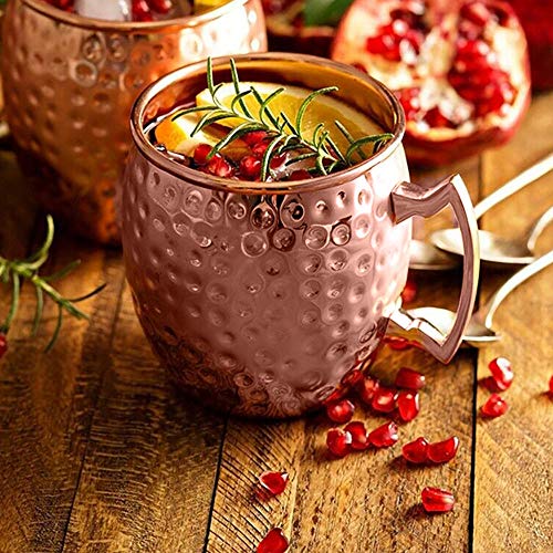 MOTZU 4 Pack 500ml Moscow Mule Becher Roségold,Bierkrüge Bierkrug Likör Cocktailglas Kalte Getränketasse,Kupferbecher… – Bild 3