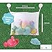 Bath Toy Organizer Includes Suction Cup Hooks and Adhesive Hooks and Tub Toy Mesh Bag White