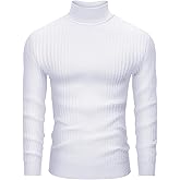 Lion Nardo Men's Turtleneck Sweater Slim Fit Turtle Neck Sweater for Men Long Sleeve Pullover Sweater Thermal Sweater