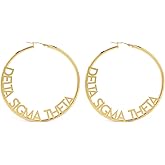 Sorority Shop Delta Sigma Theta- Hoop 18K Gold Plated Dainty Earrings for Women - Delta Sigma Theta Jewelry with Ideal 2" Diameter Hoops - Delta Sigma Theta Gifts