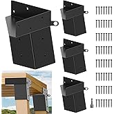 Fanmoss Deer Stand Brackets 4x4, Hunting and Deer Blind Accessories, 4-Pack Black Compound Angle, Outdoor Platforms Tree Houses Observation Decks