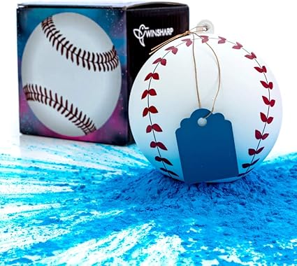 Amazon Com Gender Reveal Baseball Single Balls Exploding Pink And Or Blue Powder Baseballs Choose Your Ball Color Best Idea For Boy Or Girl Softball Baby Revealing Party Blue Sports