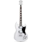 Leo Jaymz 39 Inch Solid Body Electric Guitar - Poplar Wood Body，Maple Neck and Laurel Wood Fretboard (White)