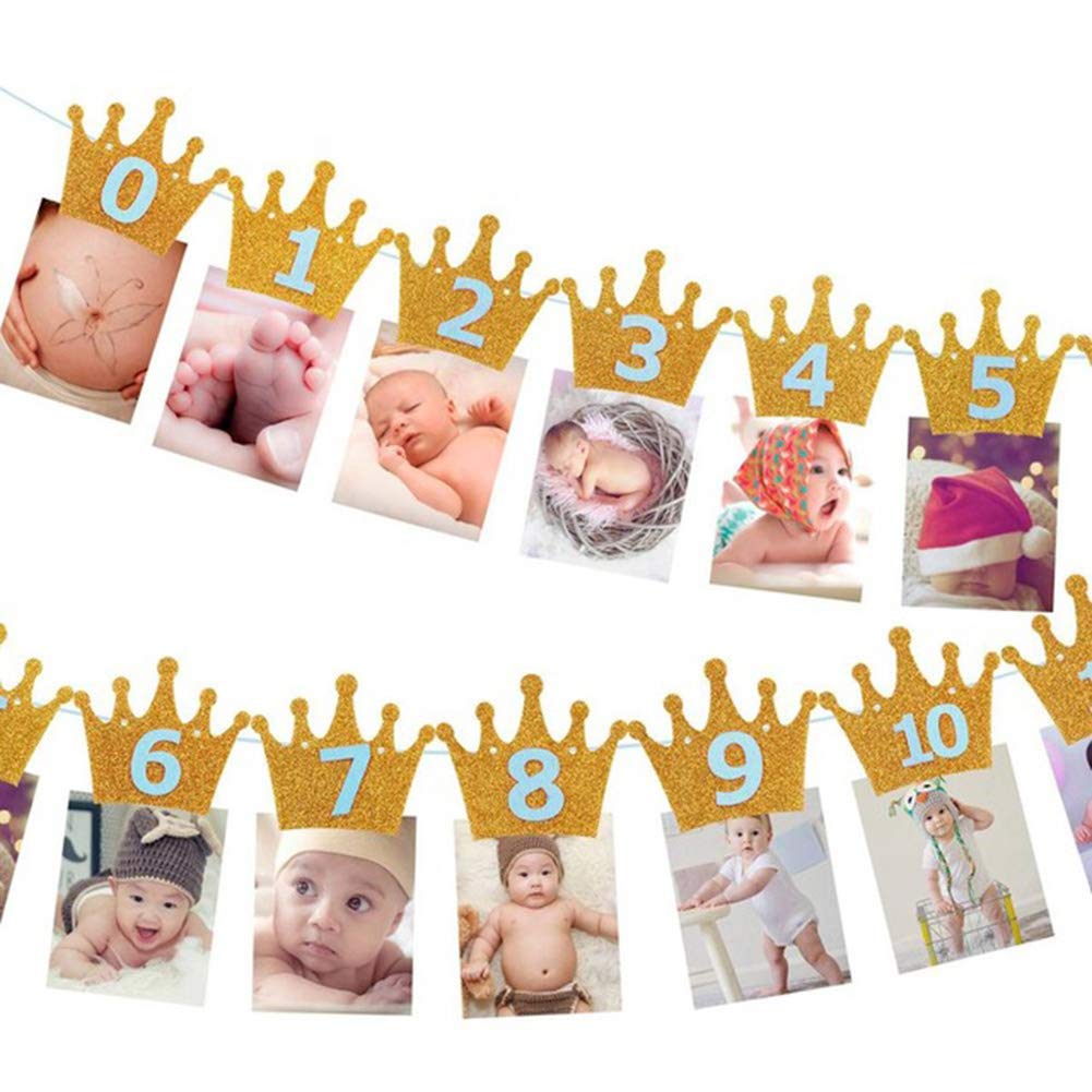 Decorations Loisirs Creatifs Voxloud Com Pour Fete Danniversaire De 1 A 12 Mois 2 Couronne A Paillettes Guirlande Gohigher Pour 1er Mois Pour Photo De Bebe