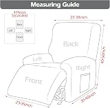 Leorate 4-Piece Recliner Chair Cover Set Black – Non-Slip, Pet Friendly view 2