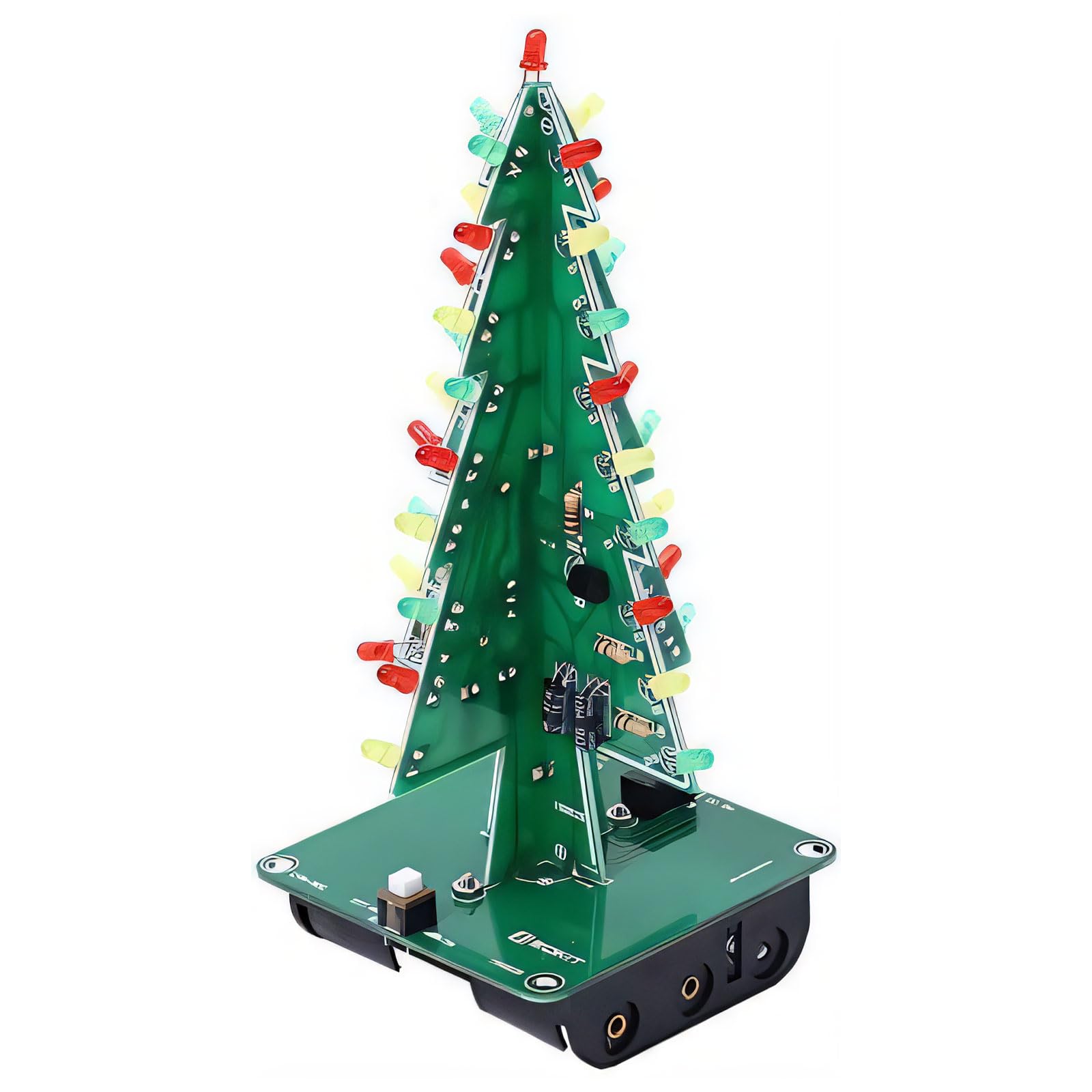 AILOVA 3D Tree LED DIY Kit, 3 Colors LED Flash Circuit Parts Electronic Fun Suite Christmas Trees LED Kit for Student Teen Youth to Weld Practice