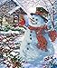 EOBROMD 5D Diamond Painting Kit DIY Rhinestone Embroidery Paint with Diamonds Cross Stitch Arts Craft for Home Wall Decor Snowman 12x16 inch
