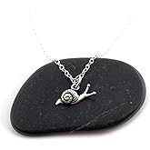 Tiny Snail Necklace Sterling Silver Dainty Charm Handmade Gift 18 Inch Chain