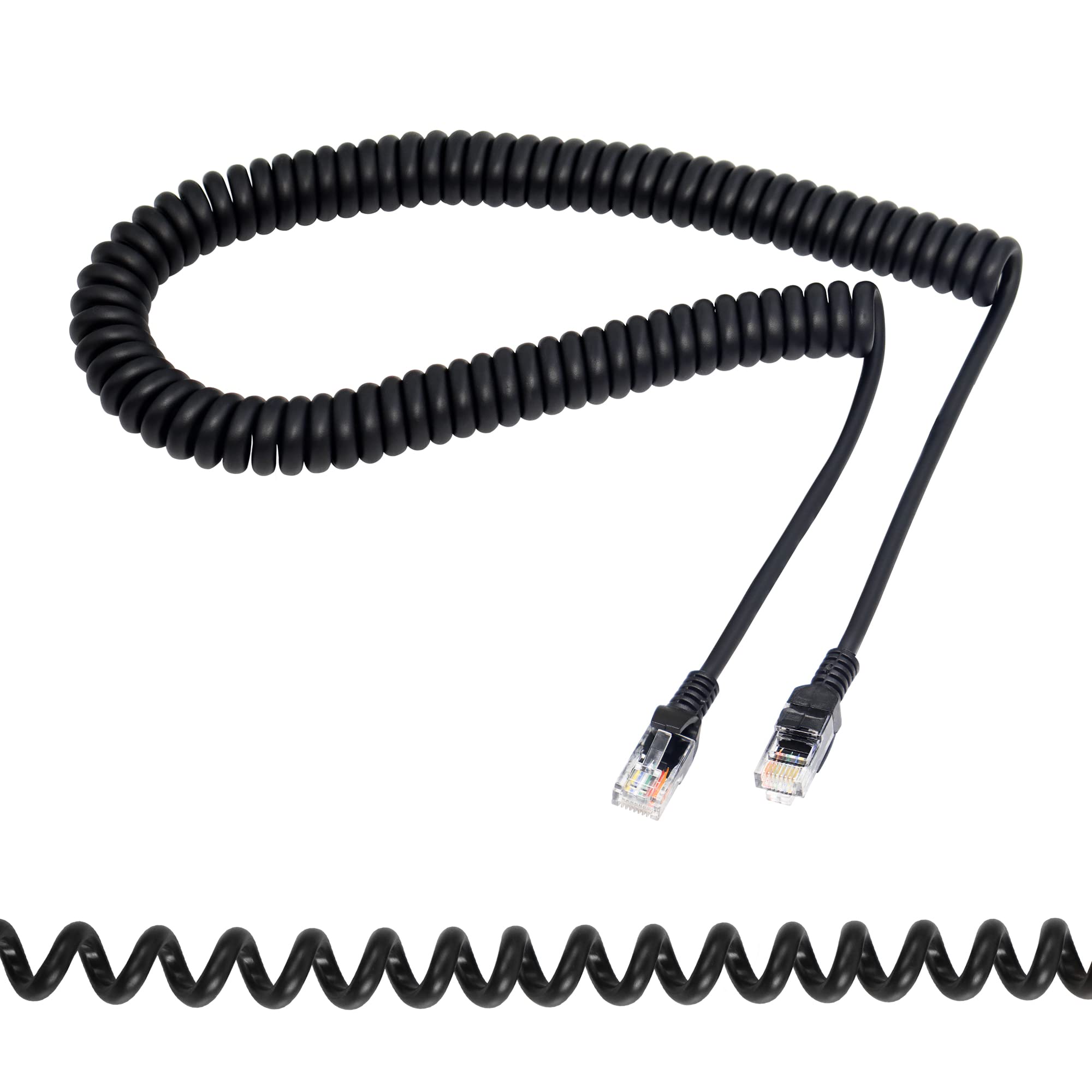 RIIEYOCA Cat5e Ethernet Coiled Cable Retractable Cable RJ45 Network LAN Coiled Spiral Cable for Laptops, Desktop, Routers, Set-top Boxes -Stretchable to 2.5M