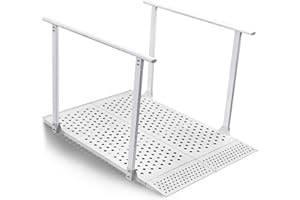 FINITYPRO Folding Ramp with Handrails for 5-12" Rise, Heavy Duty Handicap Ramp with Adjustable Flap, Portable Wheelchair Ramp for Home Steps, Stairs, Doorways, Curbs, Waterproof & Rust-Proof, 440 lbs Capacity