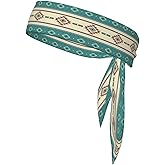 BEIANSHUO Native Indian Western Tribal Tie Headband, Breathable Sweatband, Non-slip Fabric Sweatband for Soccer, Tennis, Workout, Costumes & Cosplay