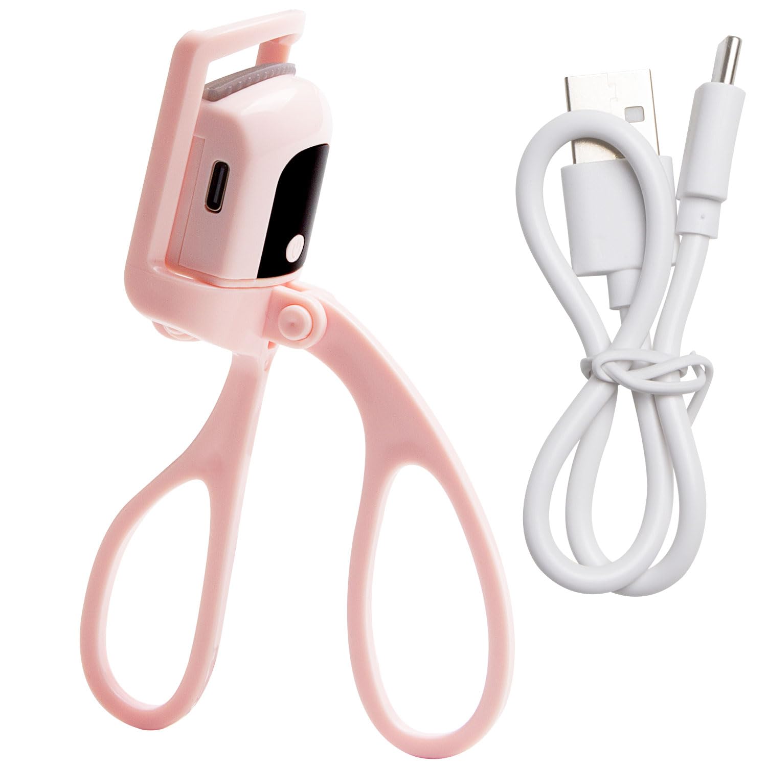 Fenshine Heated Eyelash Curler with LCD Display, Portable Electric Eyelash Curling Tongs, Pink