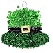 Gift Boutique Set of 3 Happy St Patrick’s Day Green Tinsel Shamrock Pot of Gold and Leprechaun Hat Irish Decorations Hanging Wall Decor Party Accessories