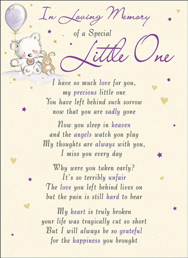 Regal Publishing Memorial Card Little One - 120 x 165 mm
