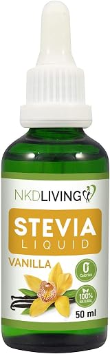NKD Living Stevia Liquid Drops 50ml Vanilla with Glass Dropper