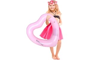 ZHUYNXIR Heart Swimming Pool Float Loungers Tube, Water Fun Beach Party Toys for Kids，Birthday Scene Layout Props.
