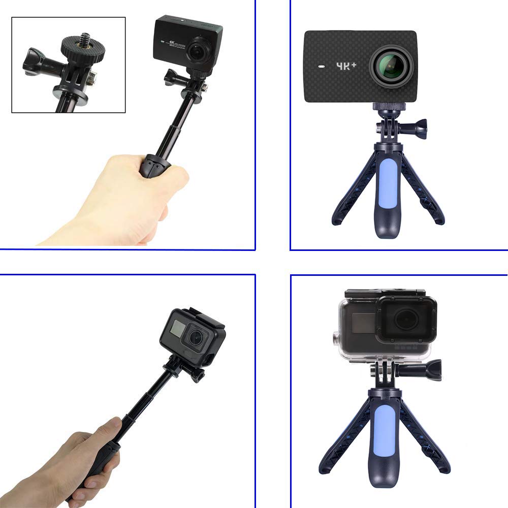 Mini Stativ für GoPro, Homeet 2-in-1 Mini Kamera Stativ Klein Stativ und Selfie Stick für GoPro/SJCAM/Akaso/Garmin Virb/DBPOWER/YI/QUMOX/Rollei/Apemen Action Kameras