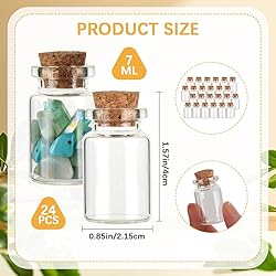 CRASPIRE 24Pcs Small Glass Bottles with Cork