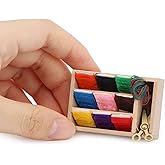 Dollhouse Accessories Miniature Sewing Tool Kit 1:12 Sewing Room Accessories Sewing Basket Simulation Model Dollhouse Decorations (C)