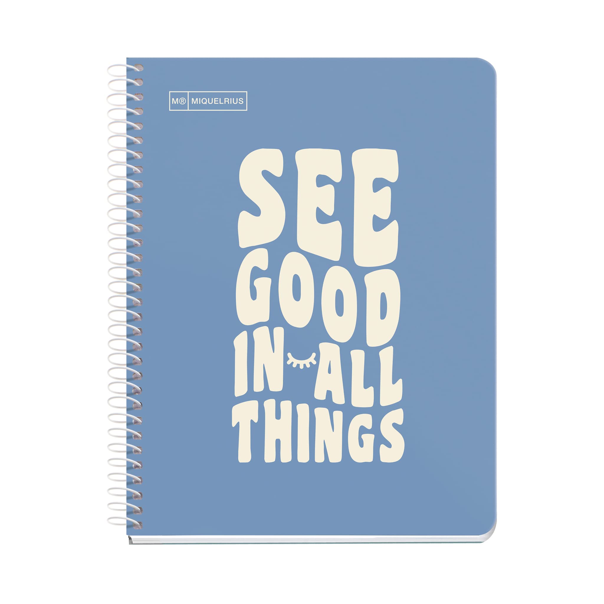 Miquelrius - Message Notebook, 1 Colour Strip, A5, 100 5mm Grid Sheets, 90g Paper, 2 Holes, Hard Card Cover, Capri Colour โ image 1