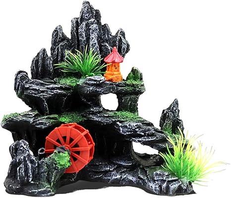 Amazon Co Jp 睡眠休息を隠すプレイのためのアクアリウム装飾 水槽岩山の洞窟の装飾品 ホーム キッチン