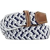 Huyfhksd Multicolored Elastic Woven Golf Belts Casual Braided Stretch Belt for Men and Women