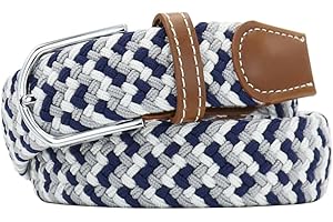 Huyfhksd Multicolored Elastic Woven Golf Belts Casual Braided Stretch Belt for Men and Women
