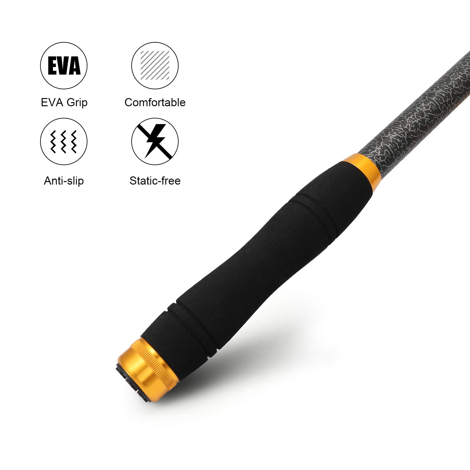 iOutdoor Products Telescopic Fishing Rod 4 Sections 12Feet Longest, Fishing Pole Super Hard Portable Spinning Rod Fast Action Baitcaster for Freshwater Saltwater