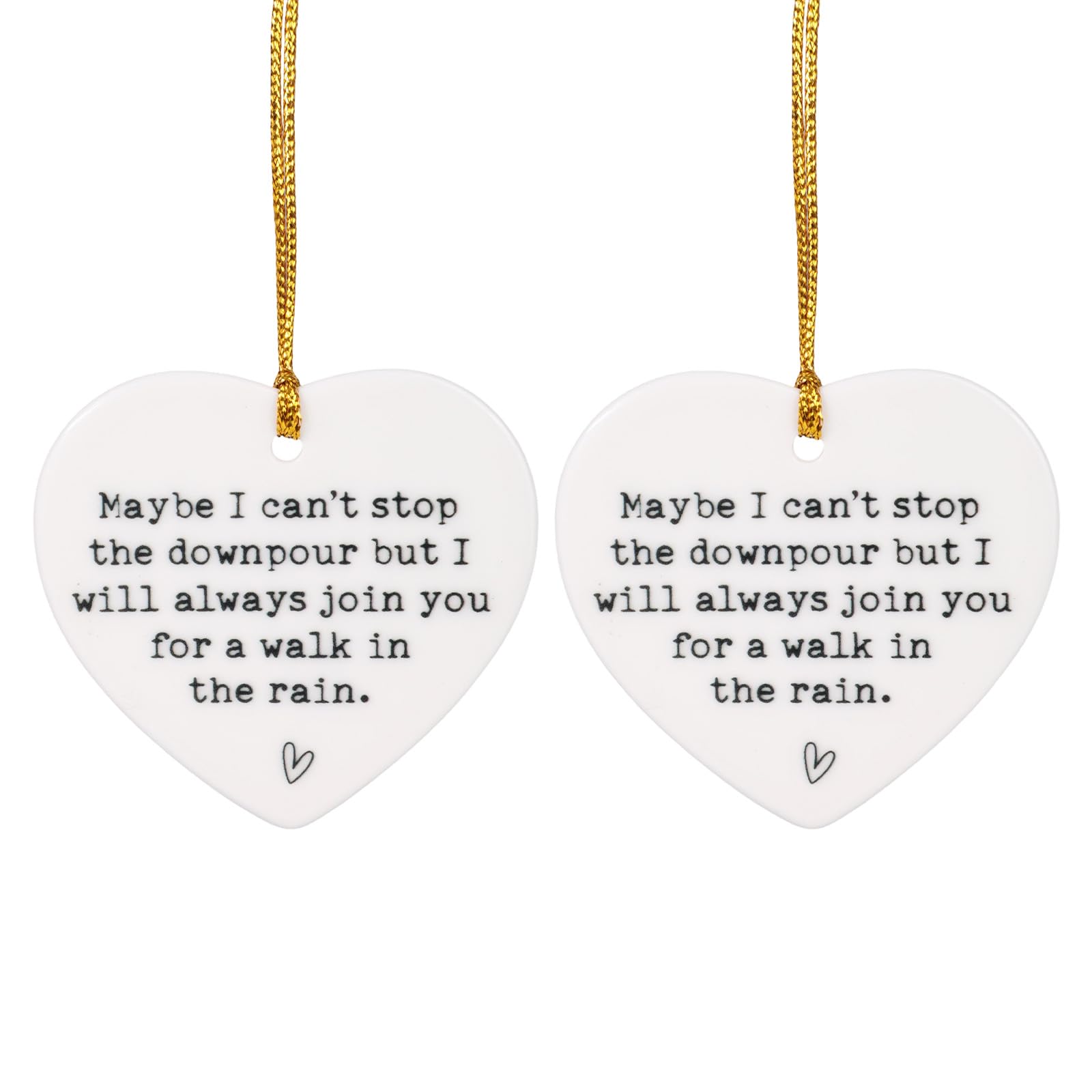 Maybe I Can't Stop the Downpour Plaque, Ceramic Heart Keepsake/Souvenir Hanging Friendship Plaque Crafts Friendship Gift Bestie/Sister Tough Time Gift Hang Sign Ornament for Wall Door Decor