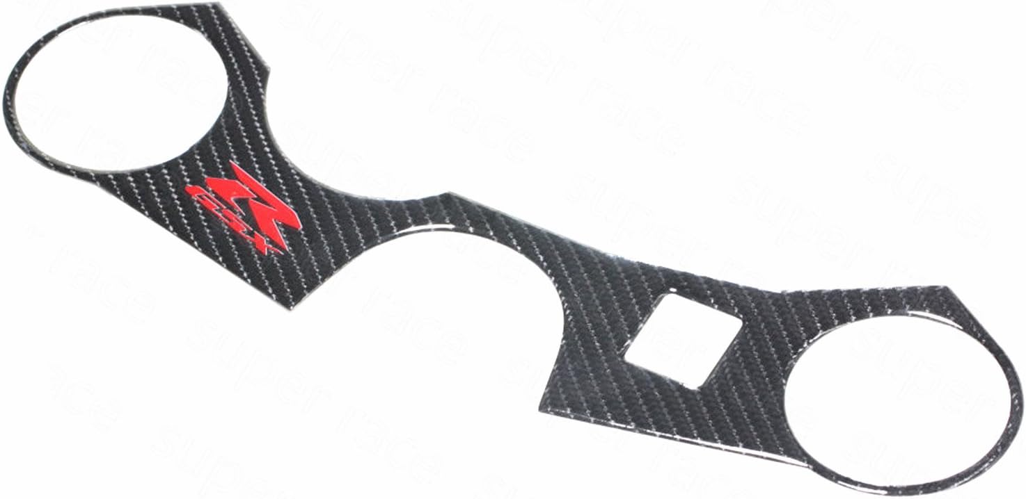 Decal Story 3D Real Carbon Fiber Emblem Top Clamp Triple Tree Cover Sticker Decal Raise Up Polish Gloss for Suzuki GSXR 600 750 2006-2016
