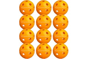 Warping Point Pickleball Balls | 26 Holes, 40 Holes | 4 Pack, 12 Pack | Meet USAPA Specifications | High Bounce Durable Practice Pickle Ball for Beginner & Intermediates | Orange, Blue, Yellow, Green