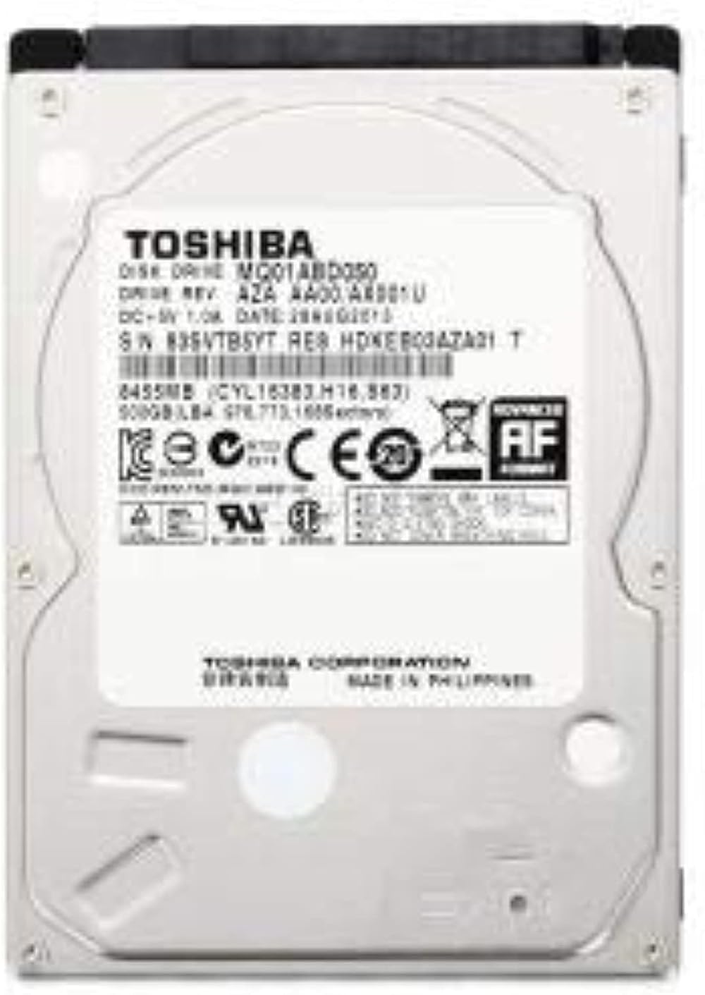 Toshiba MQ01ABD050V 500GB 2.5 inch SATA HDD 5400rpm 8MB Cache 9.5mm