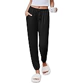 Ekouaer Womens Jogger Pajamas Pants Comfy Long Lounge Bottom,Drawstring Elastic Waist Sleep Pants with Pockets