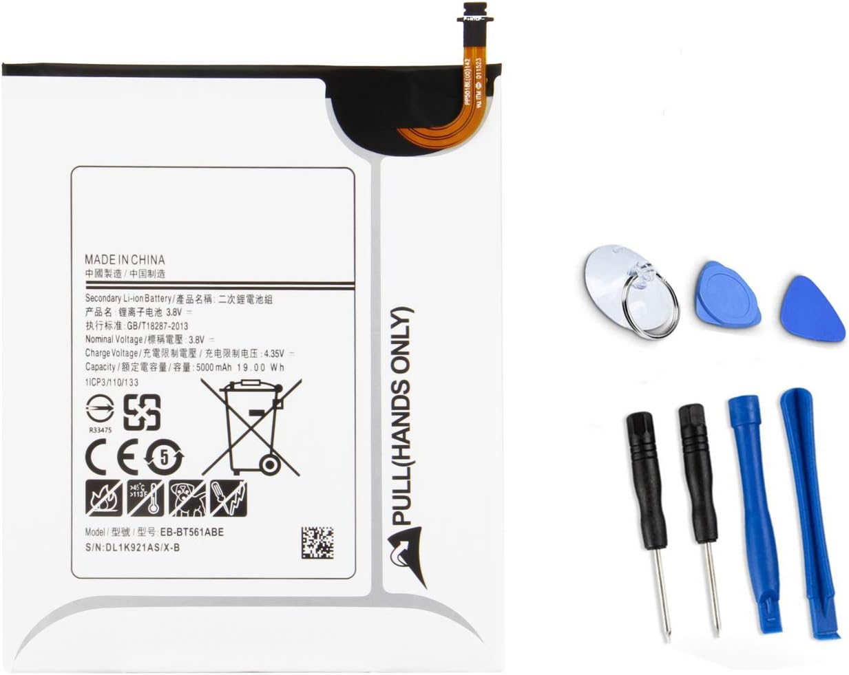 ASKC 3.8V 19Wh 5000mAh EB-BT561ABE Laptop Tablet Battery for Samsung Galaxy Tab E 9.6 inch T560 T561 SM-T560 SM-T561 SM-T565 SM-T561Y SM-T567V Series Notebook EB-BT561ABA with Tools
