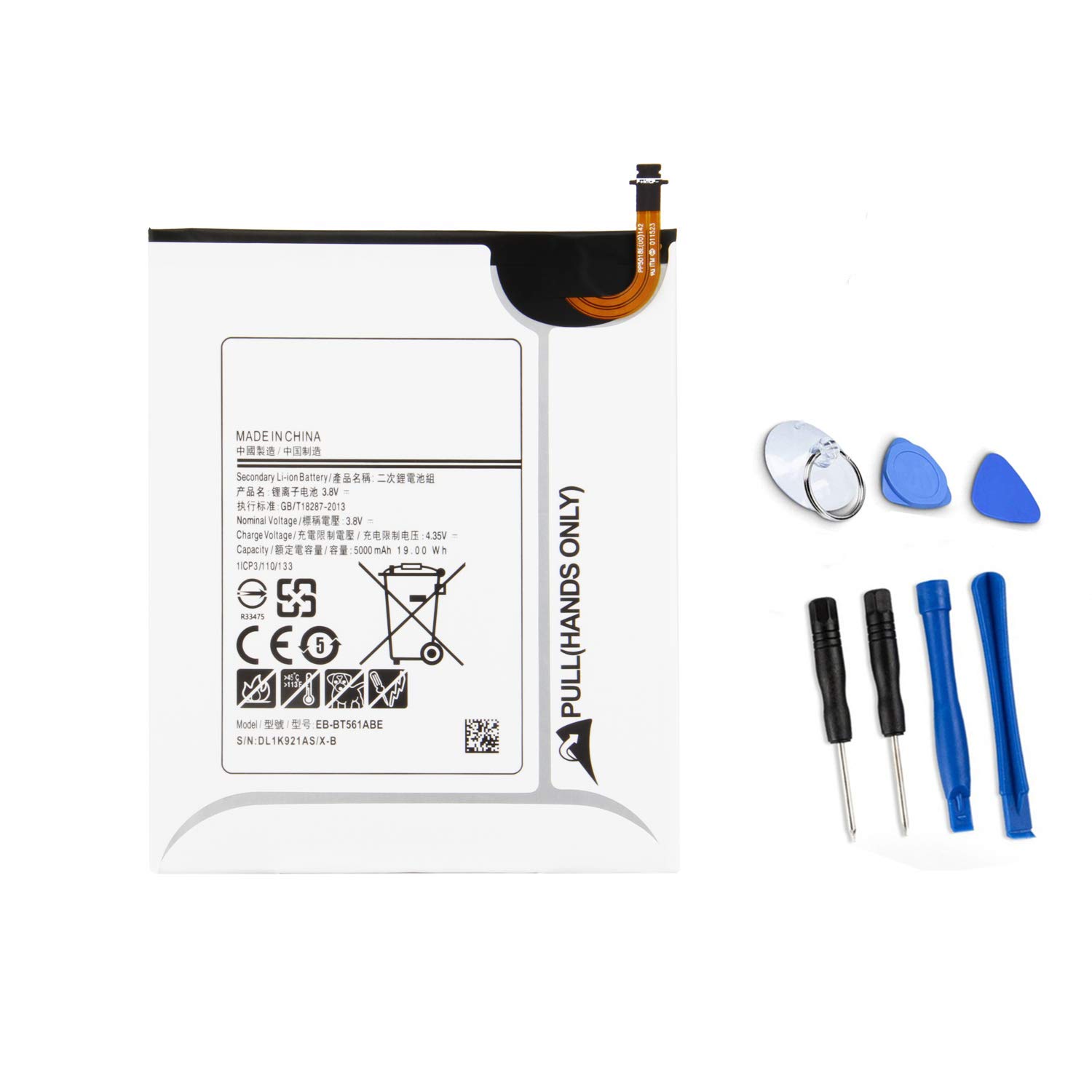 ASKC 3.8V 19Wh 5000mAh EB-BT561ABE Laptop Tablet Battery for Samsung Galaxy Tab E 9.6 inch T560 T561 SM-T560 SM-T561 SM-T565 SM-T561Y SM-T567V Series Notebook EB-BT561ABA with Tools