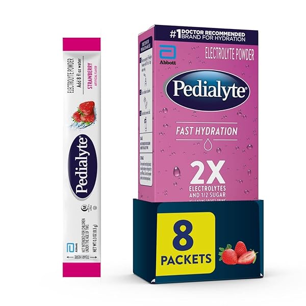 PEDIALYTE FAST HYDRATION ELECTROLYTE POWDER PACKETS, STRAWBERRY, HYDRATION...