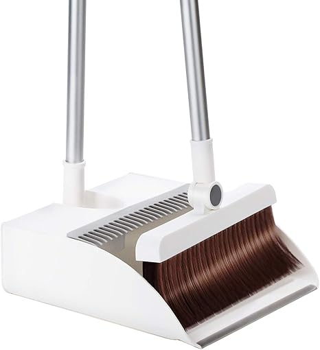 Amazon ほうきちりとりセット ほうき ちりとり 立て式掃除セット 掃除道具 留め具固定 180 角度調節可能ほうき 回転式ほうき 収納便利 組み立て簡単 室内 屋外 令和 掃除セット ホワイト ほうき ちりとり オンライン通販