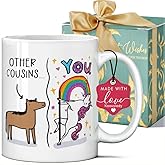 Koouyiedy Funny Gifts for Cousins Female - Funny Cousin Coffee Mugs for Women Men, Cousins Coffee Mugs Gifts for Birthday, Cousin Mug 11OZ
