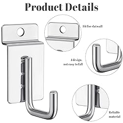Tandefio 25 Pack J Shaped Slatwall Hooks and