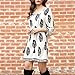 Oyanus Womens Bohemian Neck Tie Leaf Printed Ethnic Style Shift Casual Loose Dress