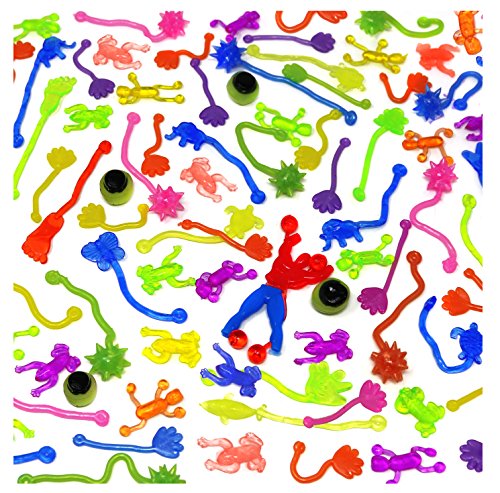 Sticky Stretchy Toy Assortment Bulk Pack Of 100 Sticky Toys