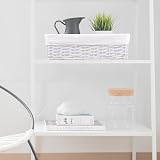 Woodluv New White Wicker Storage Basket With White Liner Large view 6