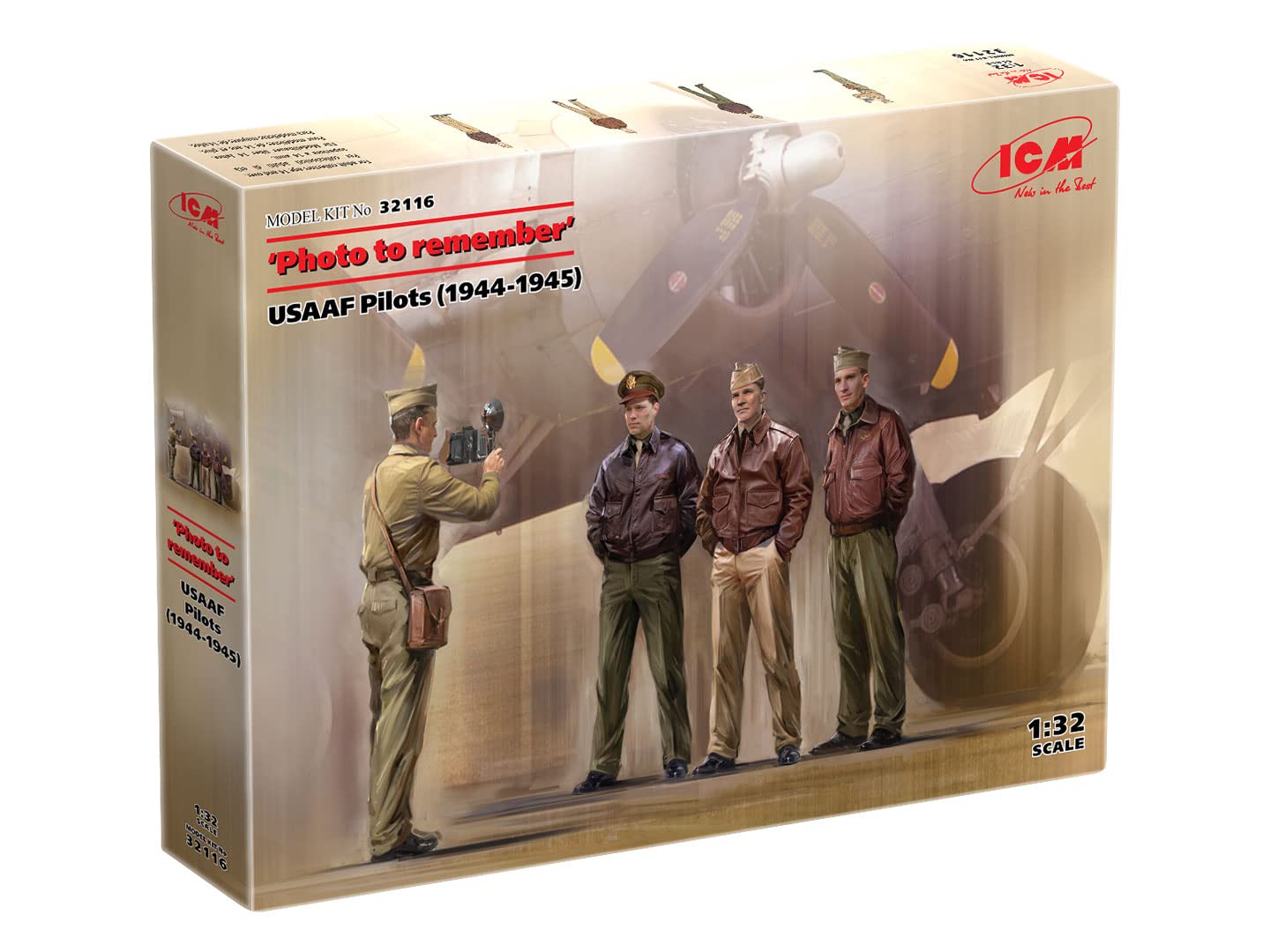 ICM 1/32 USAAF Pilot (1944-1945) Commemorative Photo Plastic Model 32116